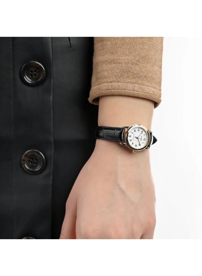 كاسيو ساعة جلدية كوارتز تناظرية LTP-V001GL-7BUDF - 25 مم - أسود - Image 3